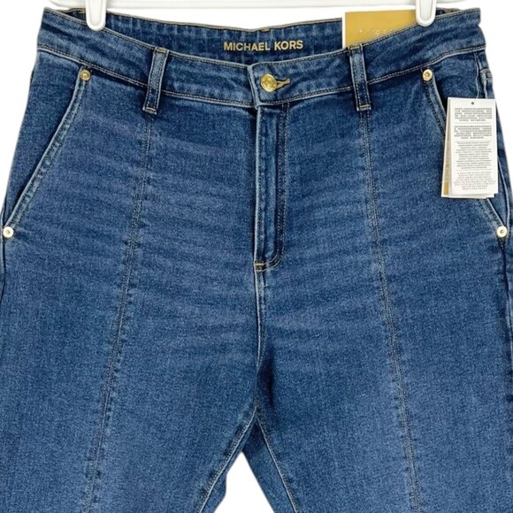 Michael Kors Women's Selma Stretch Flare Slim Blue Denim Jeans Size 14 NWT - Picture 3 of 14